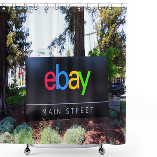 Personality  San Jose, California, USA - May 21, 2018: EBay's Headquarters Campus, Welcome Center Named Main Street. EBay Inc Is A Global E-commerce Leader With  Marketplace, StubHub And Classifieds Platforms Shower Curtains