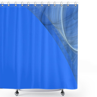 Personality  Light Blue Background Copy Space With A Corner Design Of Transparent Rolling Layers. Shower Curtains