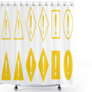 Personality  Set Of Warning Signs. Danger Icons Isolated. Vector Illustration. Exclamation Point Shower Curtains