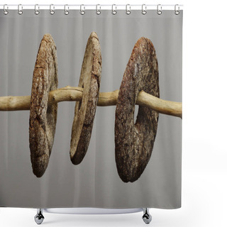 Personality  Three Finnish Round Rye Bread Shower Curtains