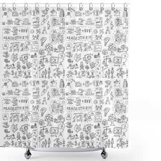 Personality  Seamless Pattern With Collection Of Icons Shower Curtains