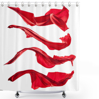 Personality  Abstract Red Satins On White Background Shower Curtains