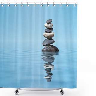 Personality  Zen Balanced Stones Stack Shower Curtains