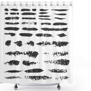 Personality  Set Of Black Ink Brush Strokes Shower Curtains