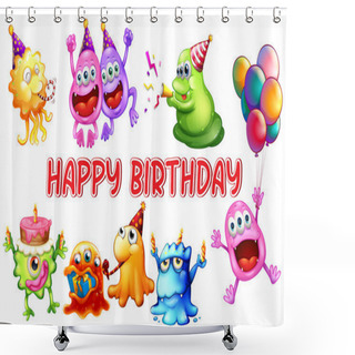Personality  Monster Birthday Shower Curtains