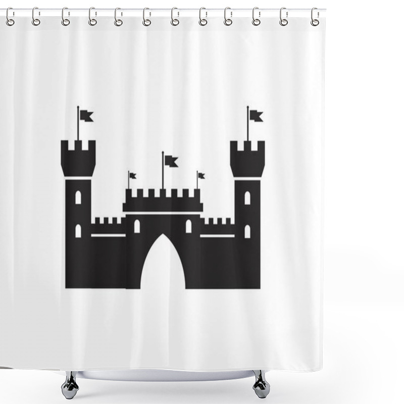 Personality  Castle Vector Illustration Icon Shower Curtains