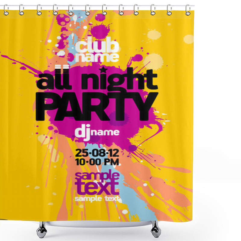 Personality  All Night Party design template. shower curtains