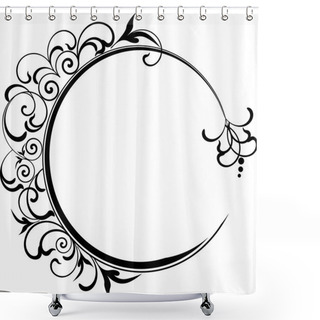 Personality  Circle Floral Frame IX Shower Curtains
