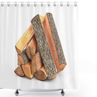 Personality  Firewood Stack Chopped Shower Curtains