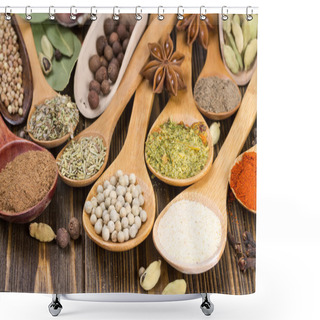 Personality  Various Seasonings And Spices Shower Curtains