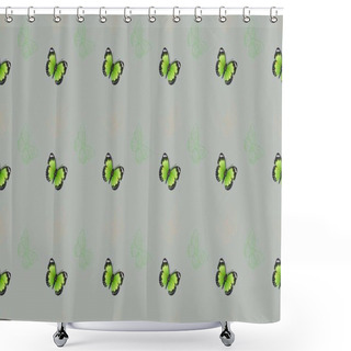 Personality  Colored Background With Different Accessories Shower Curtains