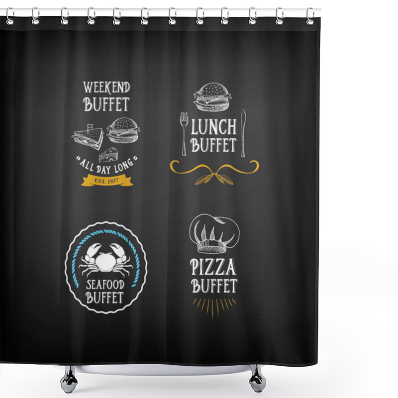 Personality  Buffet Menu, Restaurant Design Shower Curtains