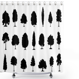 Personality  Tree Various Silhouettes Shower Curtains