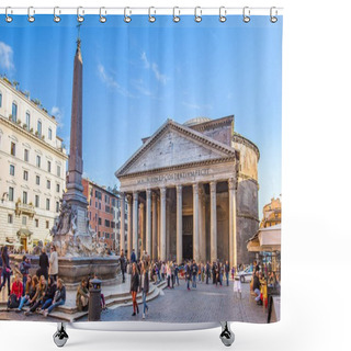 Personality  The Tourist At Pantheon In Rome, Italy Shower Curtains