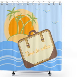 Personality  Summer Holidays Concept Background. Vector. Shower Curtains