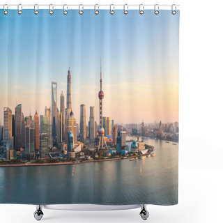 Personality  Shanghai Pudong At Dusk Shower Curtains