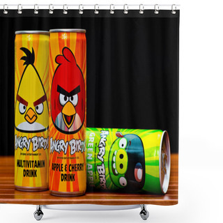Personality  Angry Birds Drinks Shower Curtains