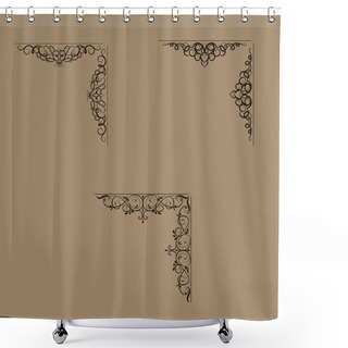 Personality  Swirl Floral Design Set Shower Curtains