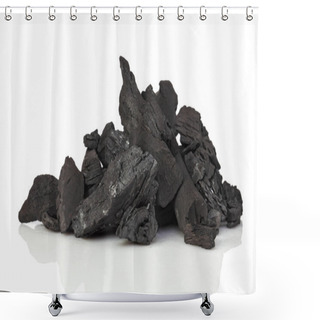 Personality  Coal On White Shower Curtains