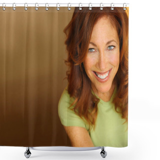 Personality  Smiling Woman Shower Curtains