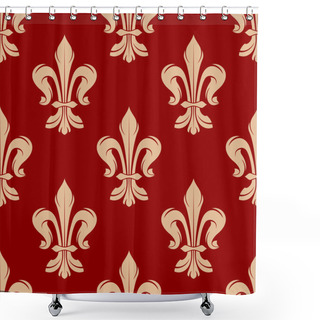 Personality  Red Floral Seamless Pattern With Fleur-de-lis Shower Curtains