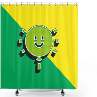 Personality  Balloon Green And Yellow Modern 3d Vector Icon Logo Shower Curtains