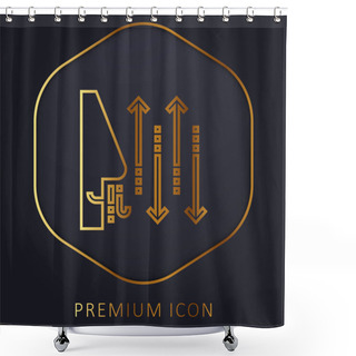 Personality  Breathing Golden Line Premium Logo Or Icon Shower Curtains