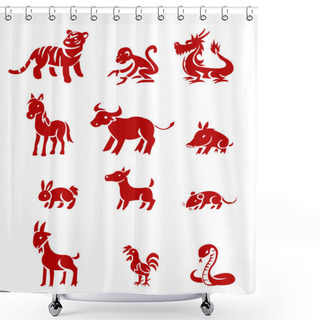 Personality  Chinese Zodiac Shower Curtains