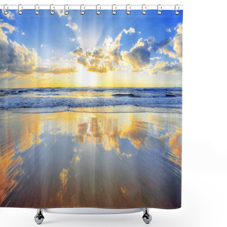 Personality  Sunrise Over Ocean Shower Curtains