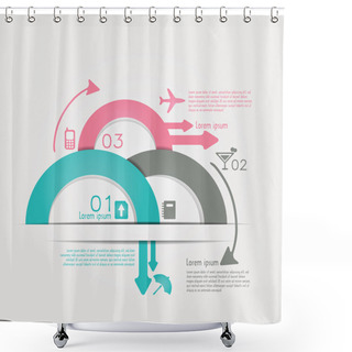 Personality  Travel Infographics With Data Icons And Elements Shower Curtains
