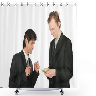 Personality  Two Businessmen And Dollars Shower Curtains