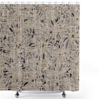 Personality  Rustic Mottled Charcoal Grey Abstract French Linen Texture Background. Worn Neutral Old Vintage Cloth Printed Fabric Textile. Distressed All Over Print . Irregular Uneven Stained Rough Grunge Effect. Shower Curtains