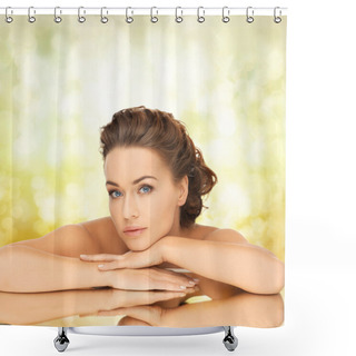 Personality  Woman With Updo And Mirror Shower Curtains