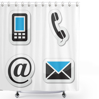 Personality  Contact Web And Internet Icons Set Shower Curtains