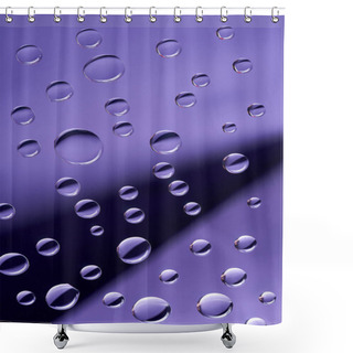 Personality  Close-up View Of Transparent Calm Droplets On Violet Background      Shower Curtains