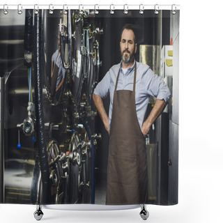 Personality  Smiling Brewery Worker Shower Curtains
