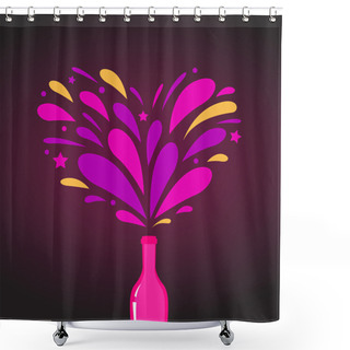 Personality  Valentine's Day Celebration: Romance Champagne With Heart Splash Shower Curtains