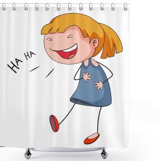 Personality  Girl Laughing Shower Curtains