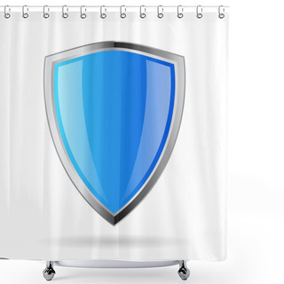 Personality  Blue Glass Shield Icon Shower Curtains