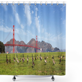 Personality  Panoramic Gooses Shower Curtains