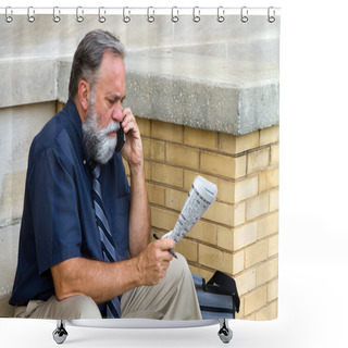 Personality  Man Seeking Employment Shower Curtains