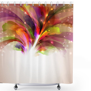 Personality  Varicolored Composition With Abstract Leaves Shower Curtains