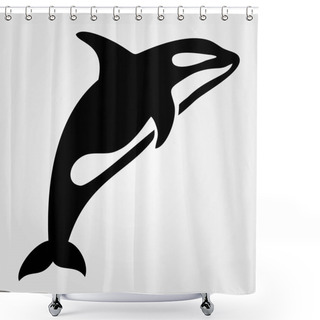 Personality  Grampus, Killer Whale Icon Shower Curtains