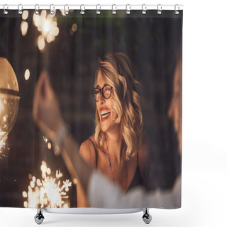 Personality  Friends Having Celebration Shower Curtains