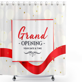 Personality  Grand Opening White Banner Invitation Background Shower Curtains