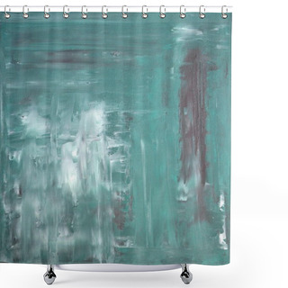 Personality  Turquoise Abstract Art Painting Shower Curtains