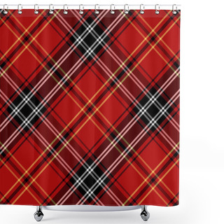Personality  Tartan Pattern In Red And Black. Shower Curtains