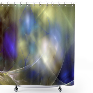 Personality  Image Of One Digital Fractal On Black Color Shower Curtains