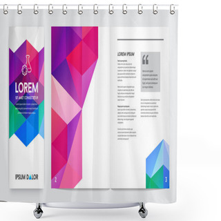 Personality  Letterhead And Geometric Triangular Design Brochure Shower Curtains