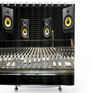 Personality  Mixing Desk With Speakers Shower Curtains